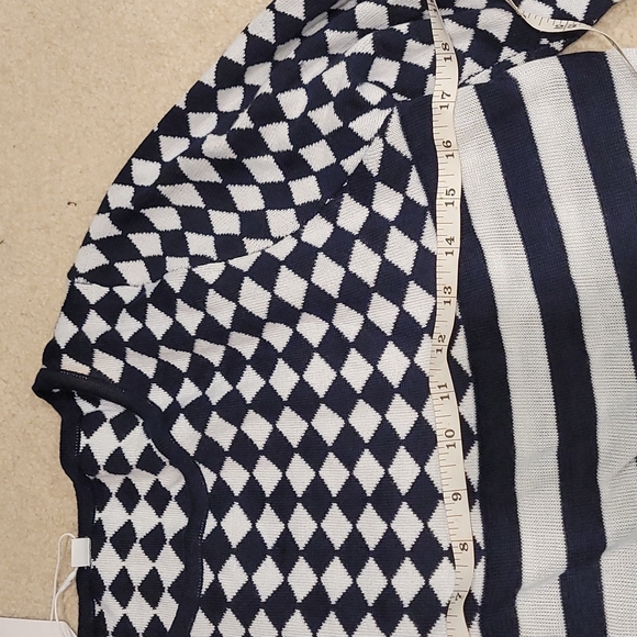 Navy and White Midi Sweater Dress - Picture 4 of 5